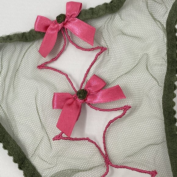 Agent Provocateur Lorna Khaki Pink Ouvert Brief AP3 Medium NWT - Picture 6 of 8